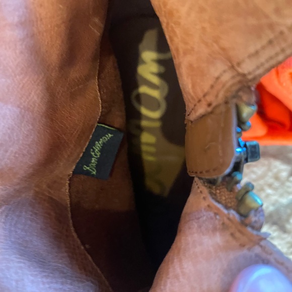 Sam Edelman Tan Heeled Boots with Fringe - Picture 5 of 8